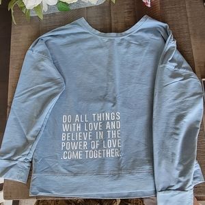 Blue encouraging sweater